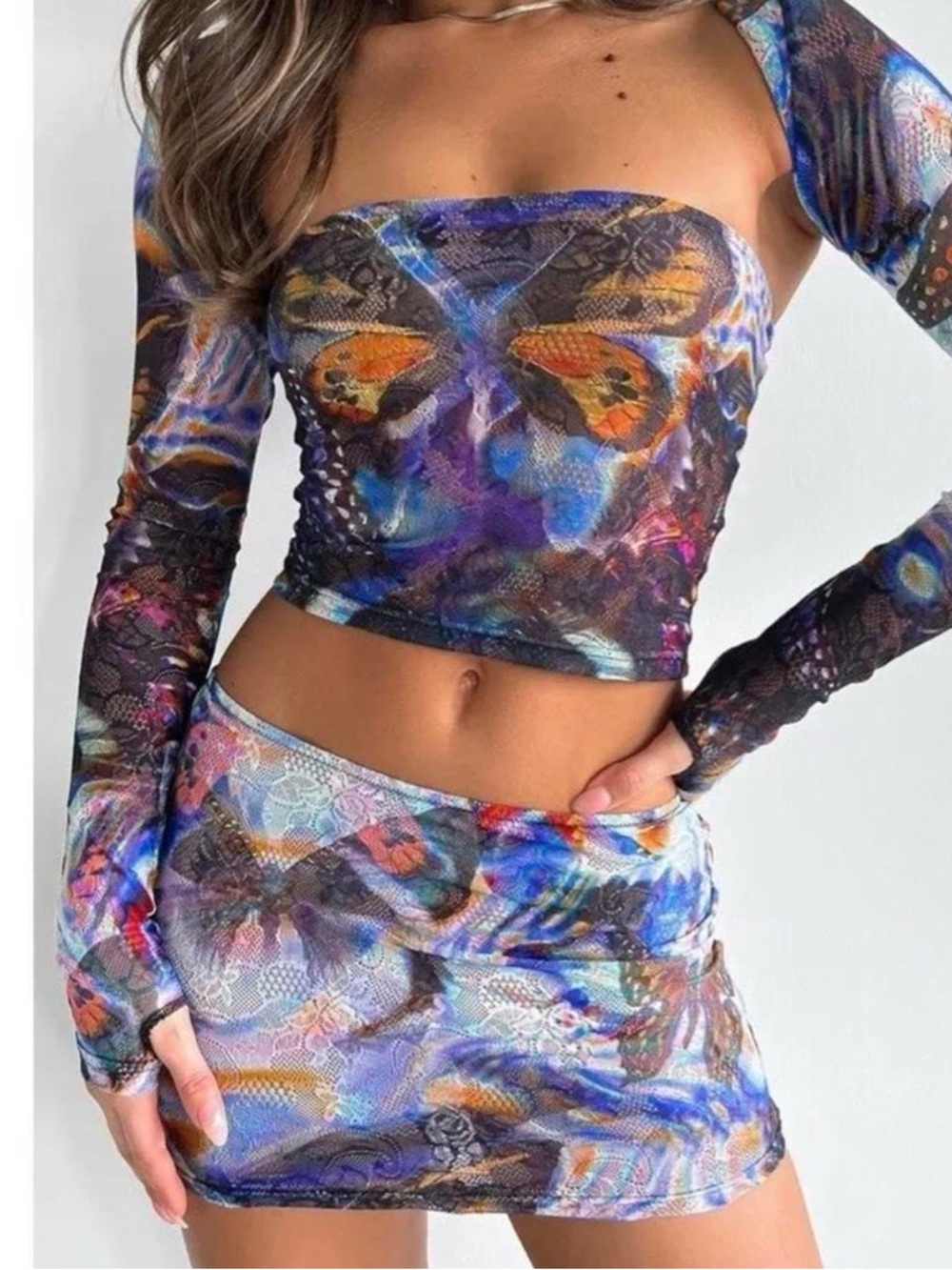 White Fox Boutique Multicolor Butterfly Set